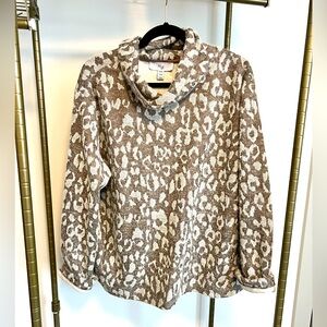 Mainstream Boutique Leopard Print Cowl Neck Top (XL)